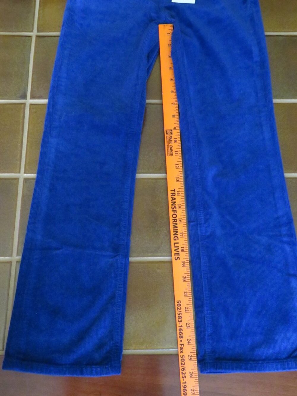 Pilcro Blue The Yaya Mid-Rise Corduroy Crop Flare Jeans Size 26 New with Tags NW - Picture 6 of 11